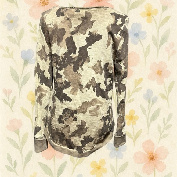 Harley Davidson Camo Sweatshirt Womens High Low Tunic Moto Grunge Top Small - Picture 4 of 8